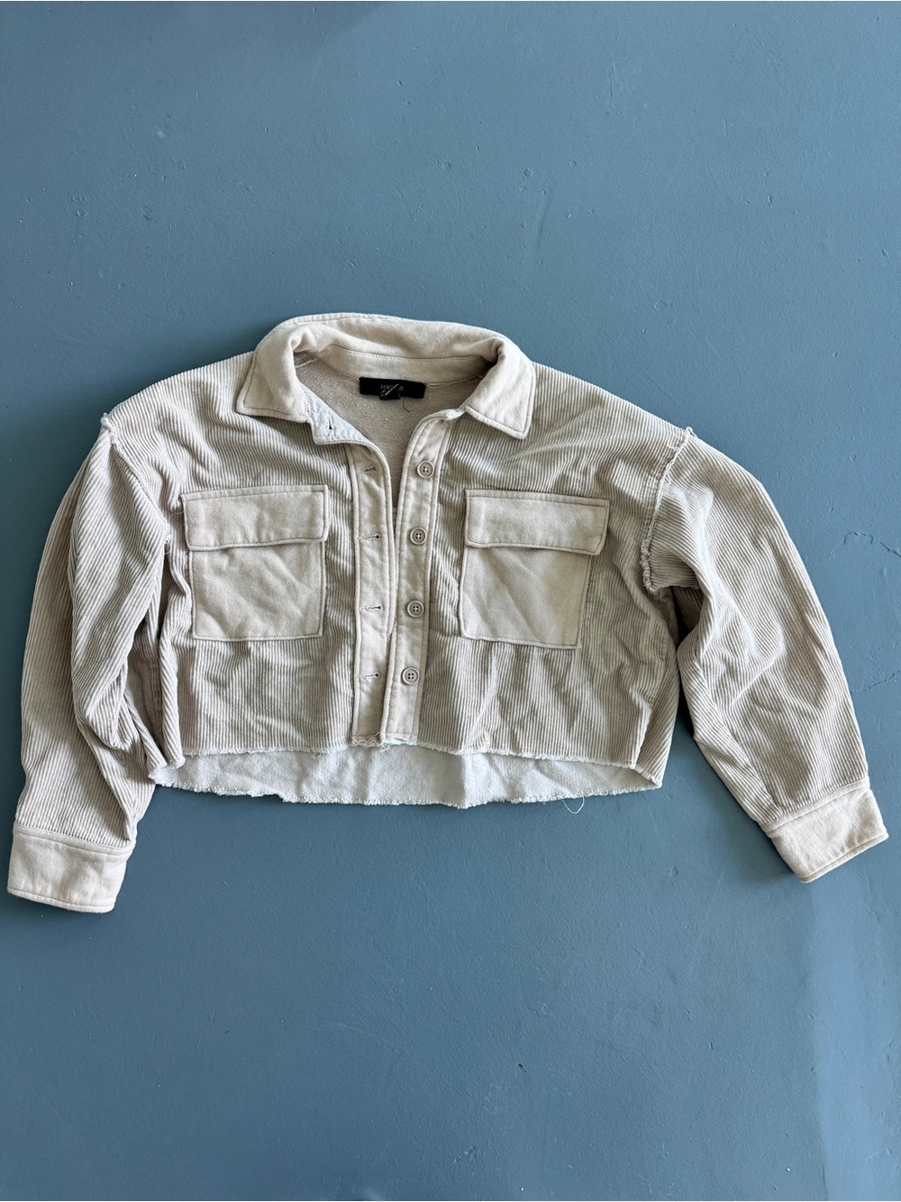 Cropped Corduroy Jacket - Cream